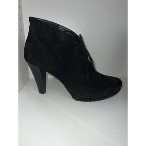 Paul GREEN BLACK SUEDE LACE UP ANKLE BOOTIES - SIZE 10